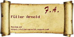 Füller Arnold névjegykártya